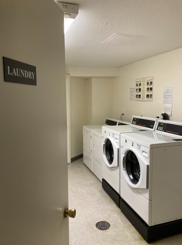 Laundry room machines used for washing and finishing